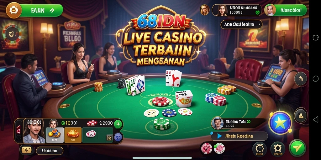 Screenshot 68IDN menunjukkan suasana permainan Live Casino yang menegangkan.