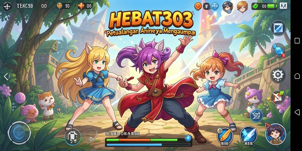 Gameplay seru dalam HEBAT303 dengan karakter anime ikonik.