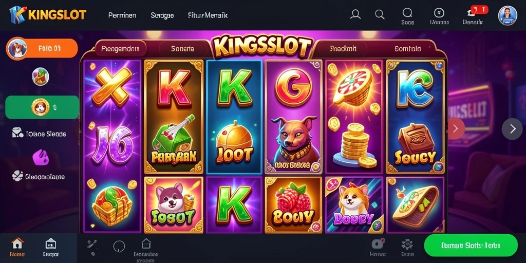 Screenshot KINGSLOT menampilkan keseruan gameplay slot yang memukau.