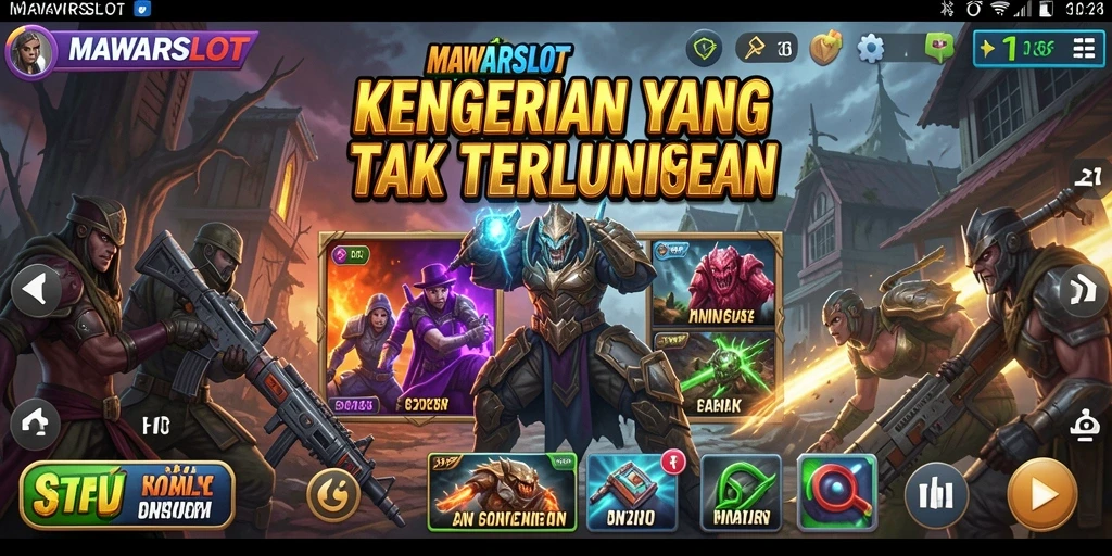 Tampilan gameplay menegangkan dari MAWARSLOT dalam suasana horor yang mencekam.