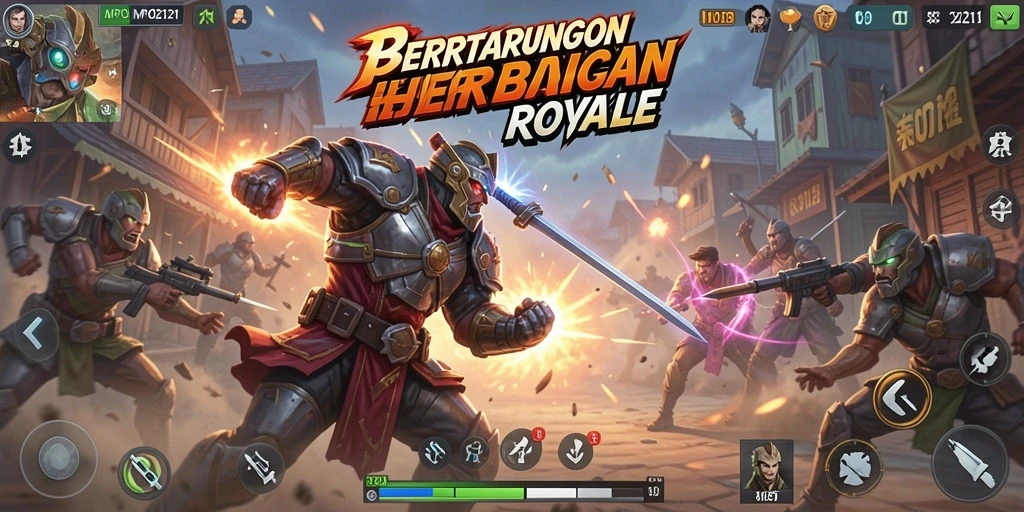 Screenshot MPO2121 menampilkan aksi seru dalam Battle Royale.