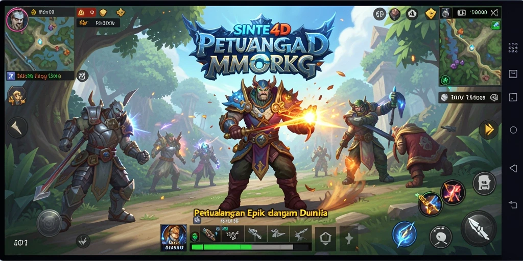 Tampilan gameplay menarik dari SINTE4D dalam petualangan MMORPG.