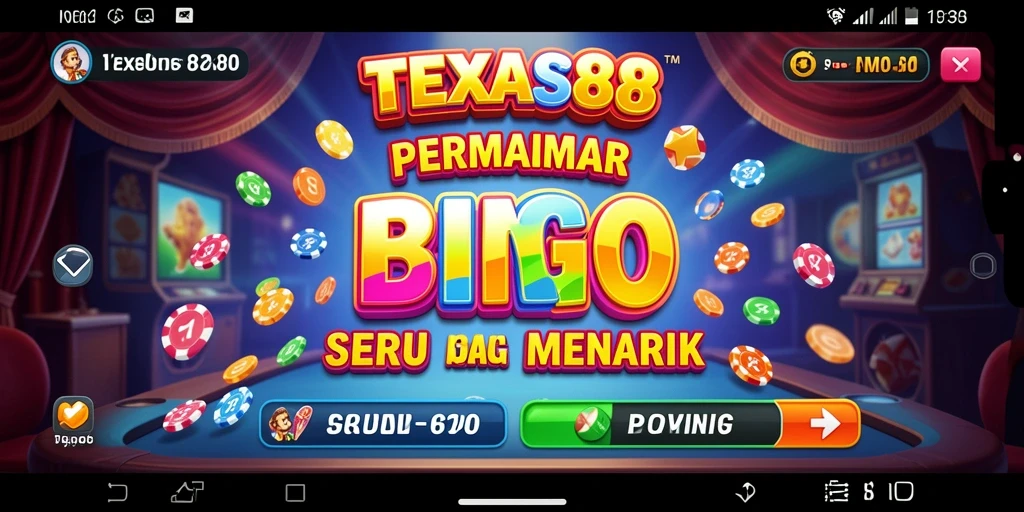 Tampilan gameplay seru di TEXAS88 yang penuh warna.